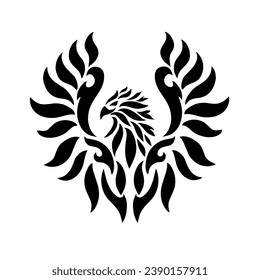 graphic vector illustration of tribal art design symbol of an eagle with both wings