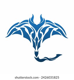 graphic vector illustration of tribal art design blue stingray