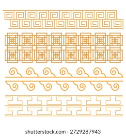 Ilustraciones vectoriales gráficas de un patrón de tema chino. Puede ser utilizado para hacer la tarjeta de felicitación, Elementos lunares del fondo del año nuevo, etc