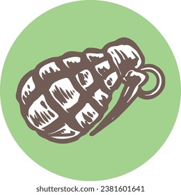 Graphic vector illustrations of grenade are good for merchandise and very good when printed