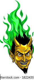 Graphic Vector Image of a Demon or Devil Mascot Head