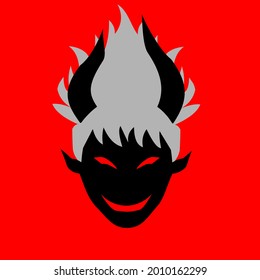 Graphic Vector Image of a Demon or Devil Mascot face
