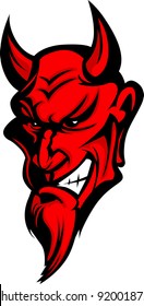 Graphic Vector Image Of A Demon Or Devil Mascot Head