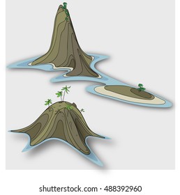 graphic vector image of the Islands in the open sea