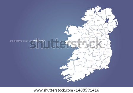 graphic vector of ireland map.
infographic ireland map. europe country map.