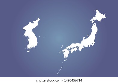 graphic vector of korea map and japan map