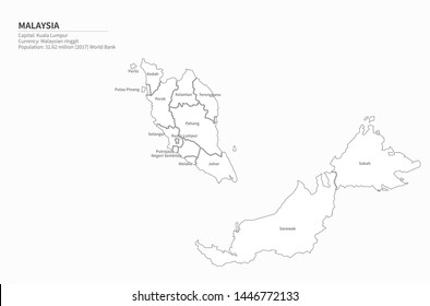 graphic vector of malaysia map.
south asia map