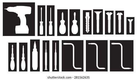 graphic vector of many typs of screwdrivers/screwdriver
