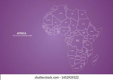 graphic vector map of africa countries