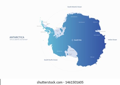 graphic vector map of antarctica 