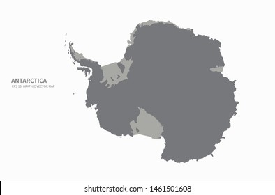 graphic vector map of antarctica 