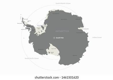 graphic vector map of antarctica 