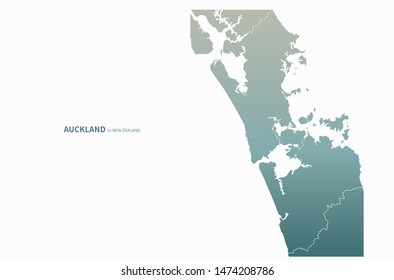 Graphic Vector Map Of Auckland, New Zealand. Nz City Map. Auckland Map.