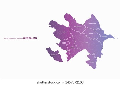 graphic vector map of azerbaijin 