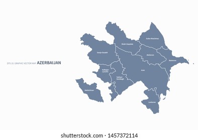 graphic vector map of azerbaijin 