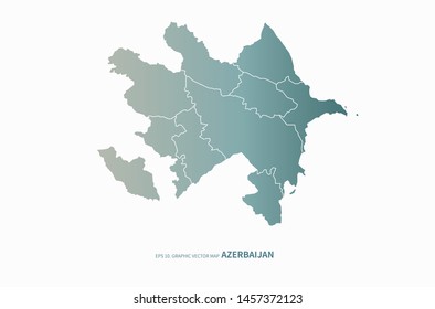 graphic vector map of azerbaijin 