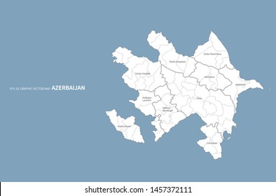graphic vector map of azerbaijin. europe country map. central asia map. azerbaijin map. 