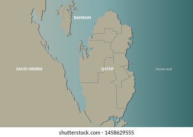 graphic vector map of bahrain