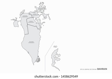 graphic vector map of bahrain.
bahrain detailed map. middle east map.