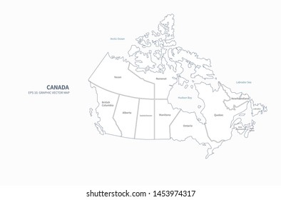 graphic vector map of canada