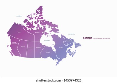 graphic vector map of canada