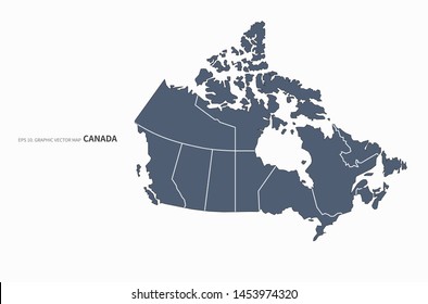 graphic vector map of canada.
detailed canada map.