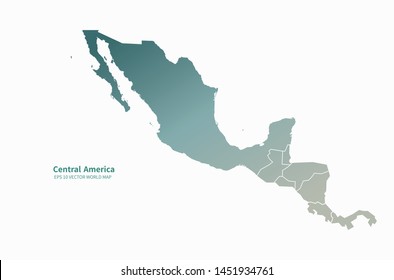 graphic vector map of central, south america