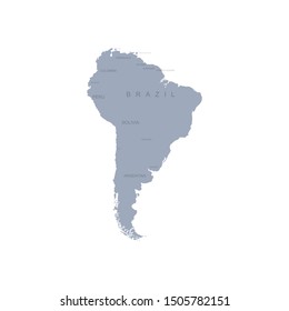 	
graphic vector map of central, south america