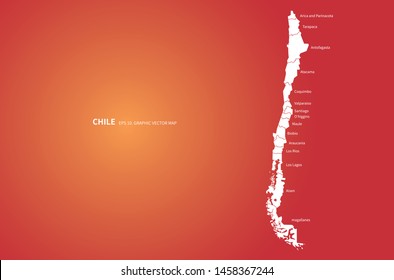 graphic vector map of chile