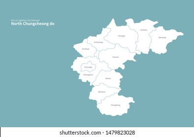 graphic vector map of chungcheong do map. korea map.