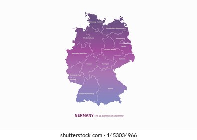 graphic vector map of germany