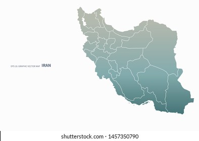 graphic vector map of iran