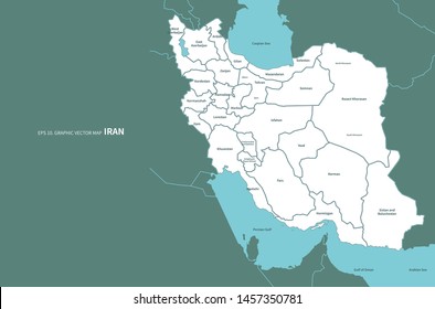 graphic vector map of iran.
iran map. middle east country map.