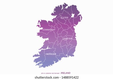 mapa gráfico vectorial de Irlanda.
mapa irlandés en el país de Europa.