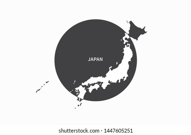 graphic vector map of japan
