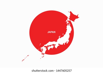 graphic vector map of japan