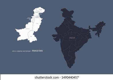 graphic vector map of pakistan