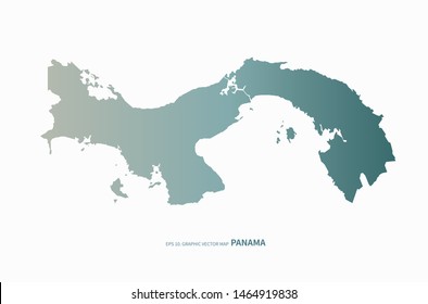 graphic vector map of panama