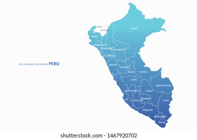 graphic vector map of peru