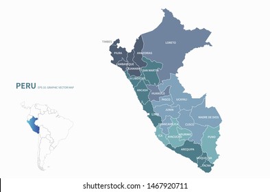 grafische Vektorkarte von Peru.
Länderkarte Lateinamerikas.