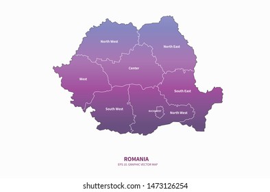 graphic vector map of romania.
romania map. eu country.