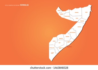 graphic vector map of somalia 