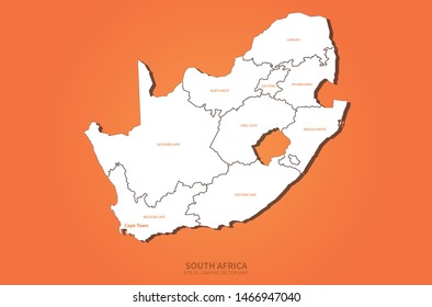 graphic vector map of south africa