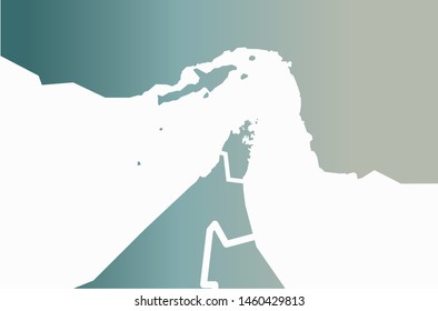 graphic vector map of strait of hormuz