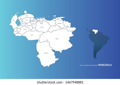 graphic vector map of venezuela