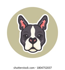 Vector gráfico de la ilustración de boston terrier de mascota, perfecto para logotipo, icono o mascota