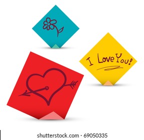 Tarjetas de mensajes vectoriales gráficas. Diseño conceptual de San Valentín.