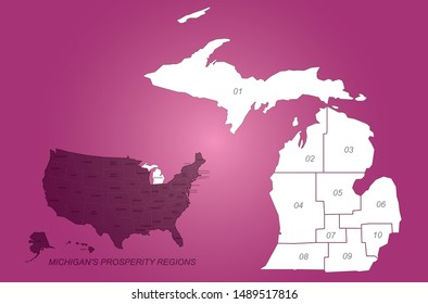 graphic vector of michigan map