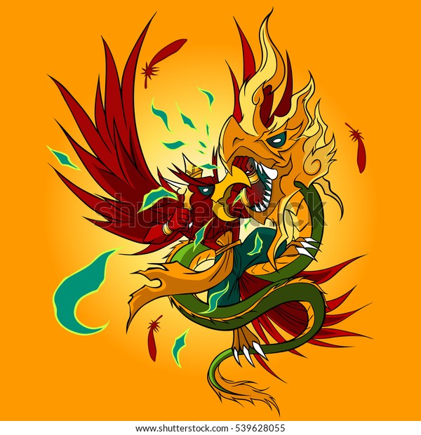Graphic Vector Mythical Creatures Garuda  Versus    