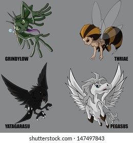 Graphic Vector Of Mythical Creatures Set 13